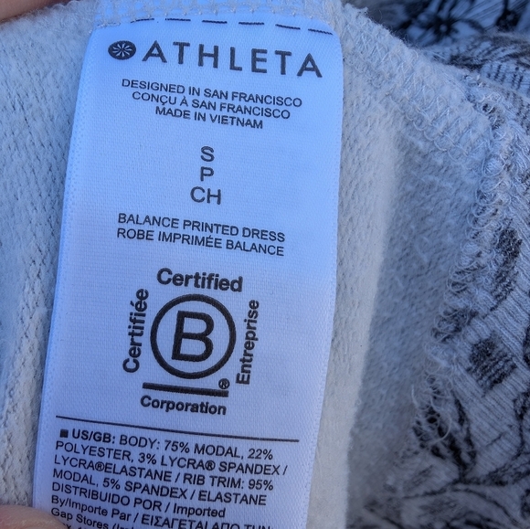 Athleta Balance Print Dress In Gray Eden Floral Pockets Women's Size Small - Picture 7 of 8